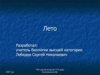 Презентация Лето