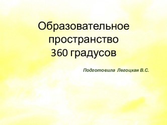 Презентация Образовательное пространство 360 градусов