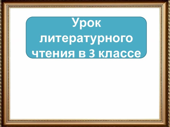 Урок литературного чтения в 3 классе