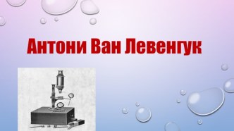 Открытия Антони Ван Левенгук