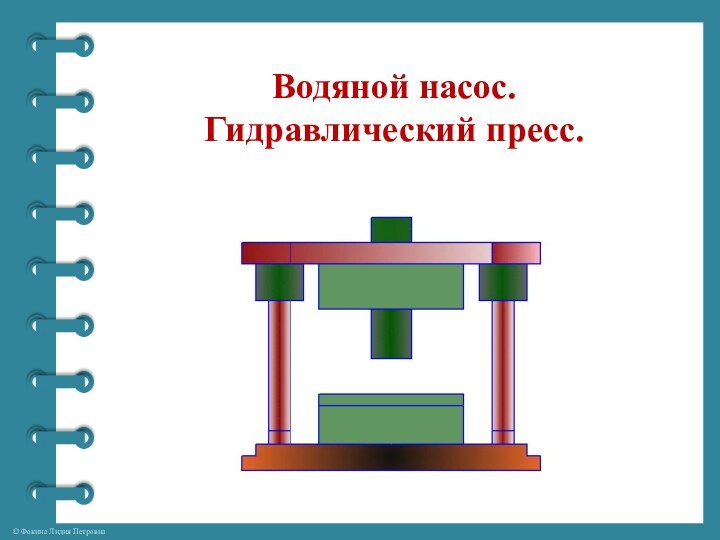 Водяной насос.  Гидравлический пресс.