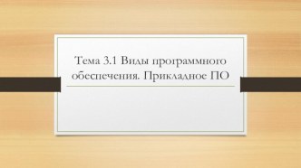 Презентация по теме Виды программного обеспечения. Прикладное ПО