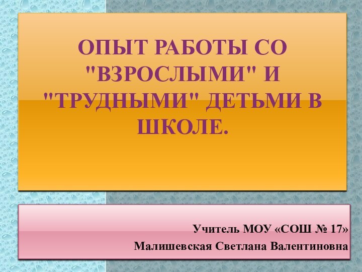 Опыт работы со 