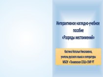 Интерактивное наглядно-учебное пособие Разряды местоимений