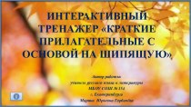 Интерактивный тренажер Правописание кратких прилагательных с основой на шипящую, 5 класс