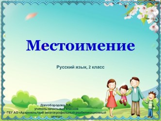 Презентация по русскому языку Местоимение