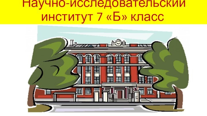 Научно-исследовательский институт 7 «Б» класс