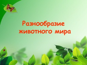 Урок Животный мир как составляющая часть природы. Зоология – наука о животных. Разнообразие животных и их классификация