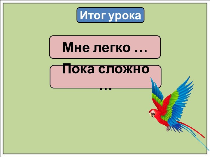 Итог урокаМне легко …Пока сложно …