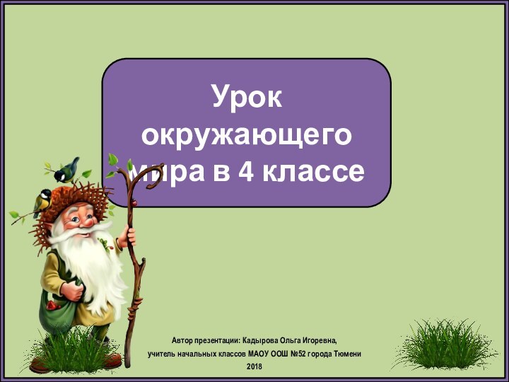 Автор презентации: Кадырова Ольга Игоревна, учитель начальных классов МАОУ ООШ №52 города