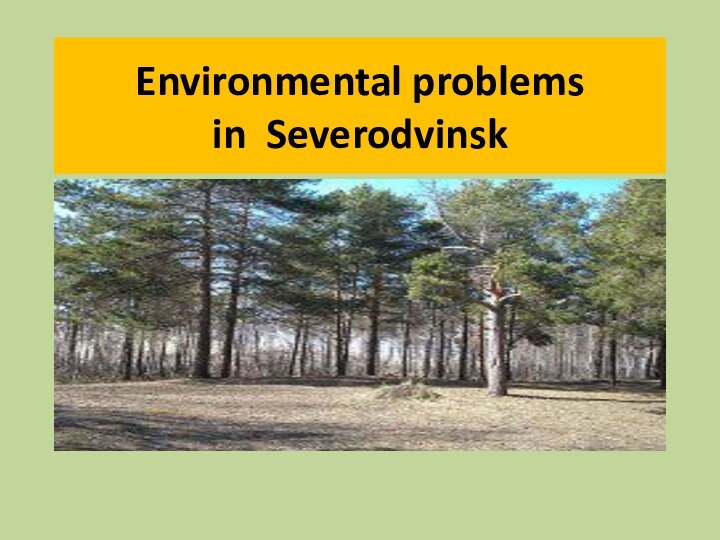 Environmental problems  in Severodvinsk