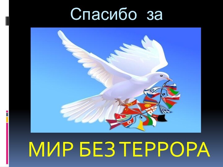 Спасибо за внимание!МИР БЕЗ ТЕРРОРА