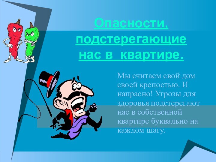 Опасности, подстерегающие нас в квартире.Мы считаем свой дом своей крепостью. И напрасно!