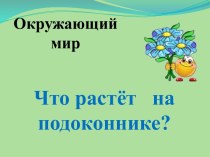 Презентация Что растёт на подоконнике?