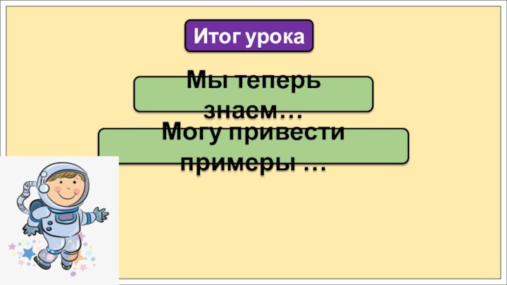 Мы теперь знаем…Итог урокаМогу привести примеры …