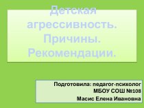 Детская агрессивность. Причины. Рекомендации.