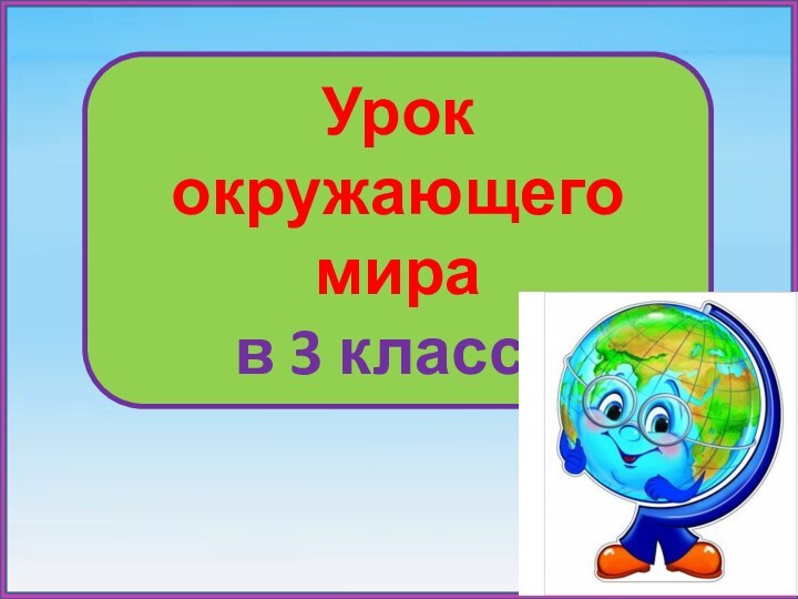 Урок окружающего мира в 3 классе