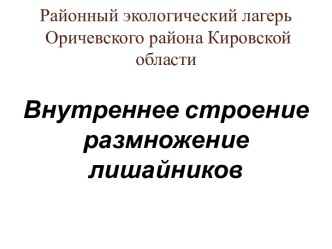 Презентация Внутреннее строение и размножение лишайников