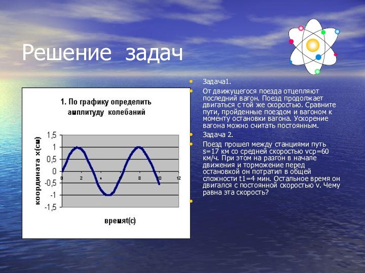 Решение задачЗадача1.От движущегося поезда отцепляют последний вагон. Поезд продолжает двигаться с той