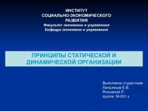 Принципы статической и динамической организации