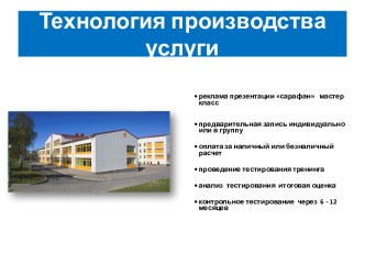 Технология производства услуги
