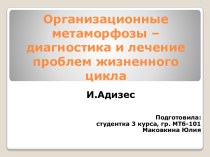 Организационные метаморфозы – диагностика и лечение проблем жизненного цикла