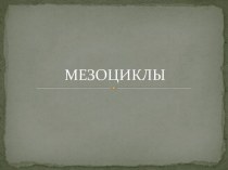 МЕЗОЦИКЛЫ