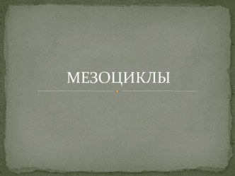 МЕЗОЦИКЛЫ