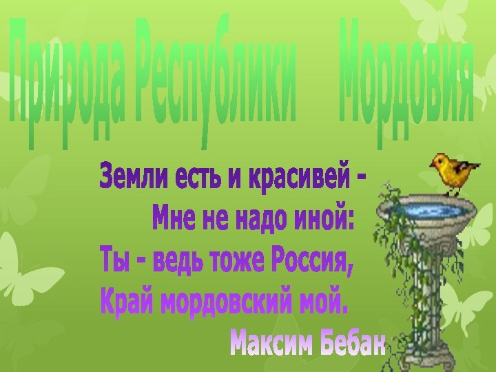 Природа Республики   МордовияЗемли есть и красивей -