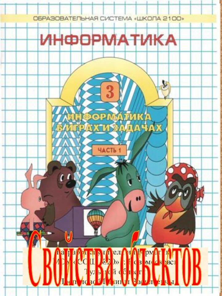 Разработка учителя информатики МОУ «СОШ №20» г. НовомосковскТульской области Поспеловой Галины ВасильевныСвойства объектов