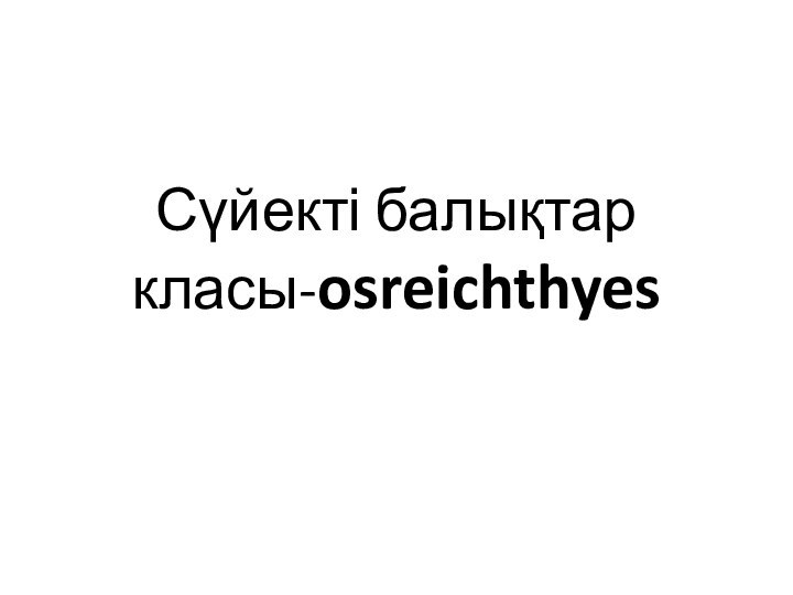 Сүйекті балықтар класы-osreichthyes