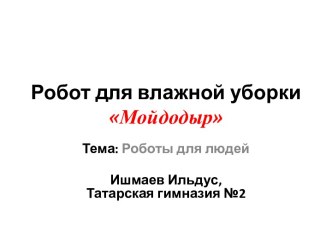 Робот для влажной уборки Мойдодыр