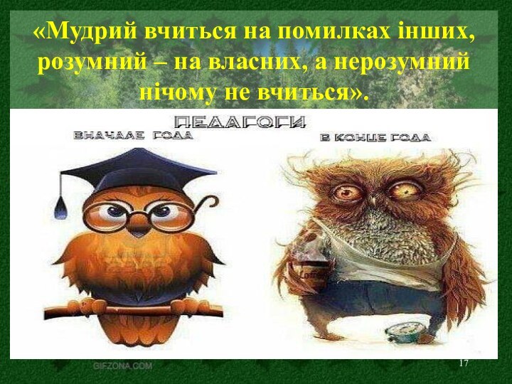 «Мудрий вчиться на помилках інших, розумний – на власних, а нерозумний нічому не вчиться».