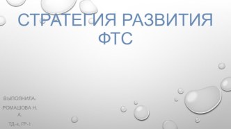 Стратегия развития ФТС
