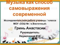 Музыка как способ самовыражения современной молодежи