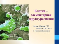 Клетка – элементарная структура жизни