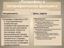 Логарифмы и логарифмическая функция в природе и технике