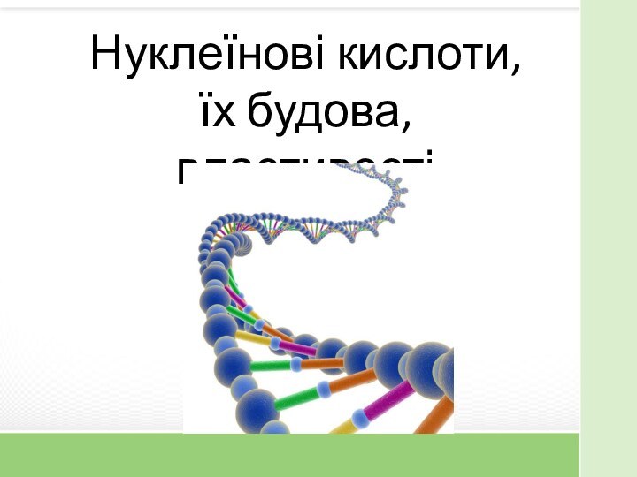 Нуклеїнові кислоти, їх будова, властивості