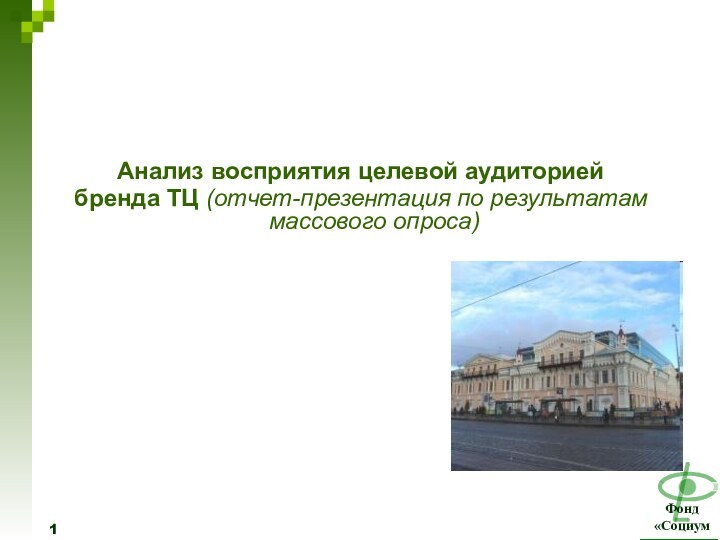 Анализ восприятия целевой аудиторией бренда ТЦ (отчет-презентация по результатам массового опроса)