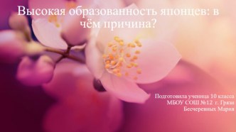 Высокая образованность японцев: в чём причина?