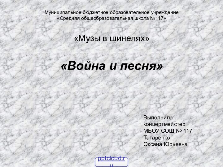 Муниципальное бюджетное образовательное учреждение «Средняя общеобразовательная школа №117»