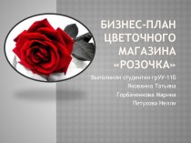Бизнес-план цветочного магазина Розочка