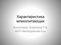 Характеристика млекопитающих