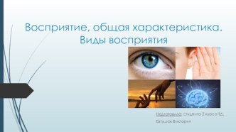 Восприятие, общая характеристика. Виды восприятия