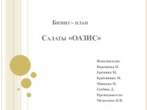 Бизнес- план: Салаты Оазис