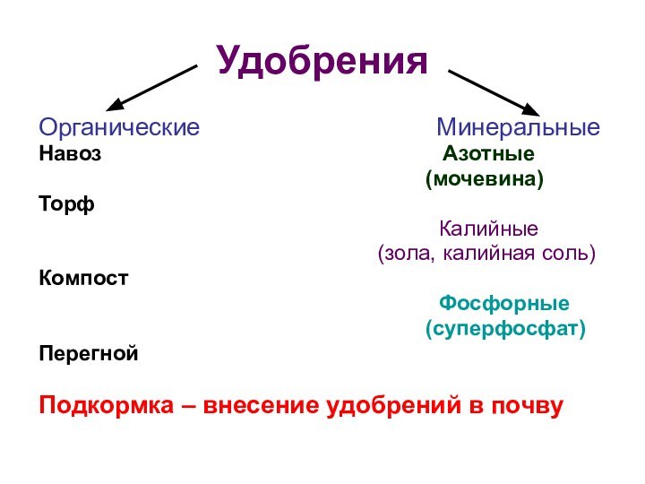 УдобренияОрганические