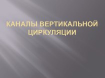 Каналы вертикальной циркуляции