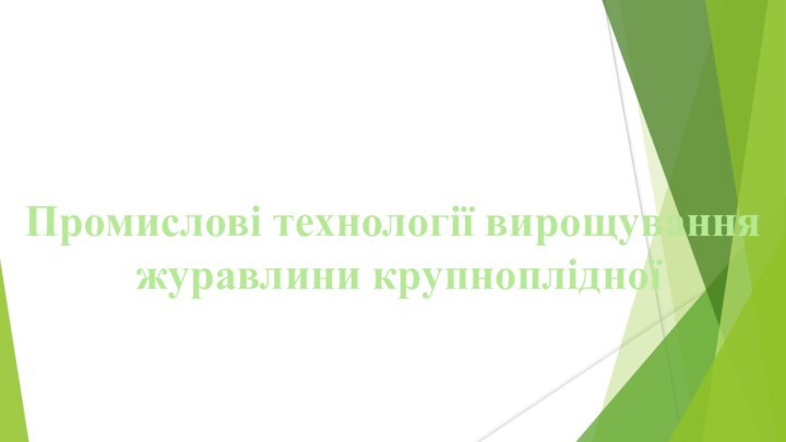 Промислові технології вирощування журавлини крупноплідної