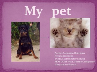 My pet - Мое домашнее животное