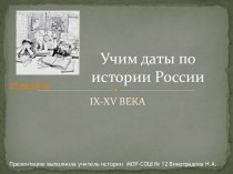 Учим даты по истории России IX-XV Века